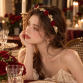 VeloraBloom Crimson Rose Headband
