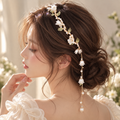 VeloraBloom Pearl Vine Tassel Headband