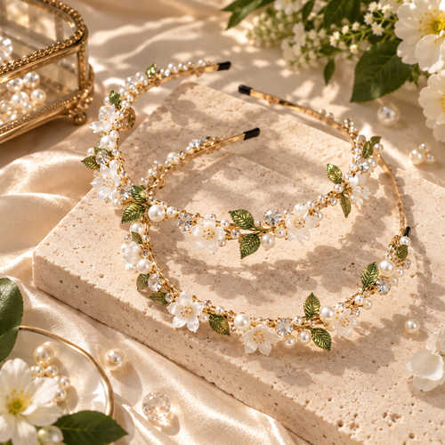 VeloraBloom Botanical Pearl Headband